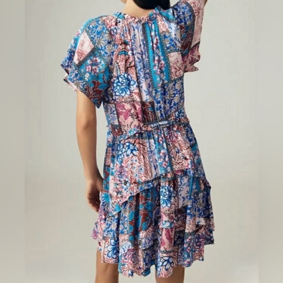 Anthropologie Robin Tiered Mini Dress Size 1X EUC - Picture 3 of 13